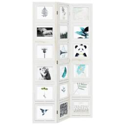 Berkfield Home Room Divider 3 Panels White Solid Wood Paulownia - thumbnail 4