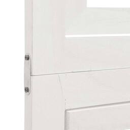Berkfield Home Room Divider 3 Panels White Solid Wood Paulownia - thumbnail 8