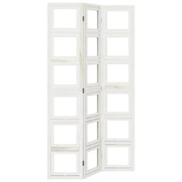 Berkfield Home Room Divider 3 Panels White Solid Wood Paulownia - thumbnail 3