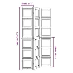 Berkfield Home Room Divider 3 Panels White Solid Wood Paulownia - thumbnail 9