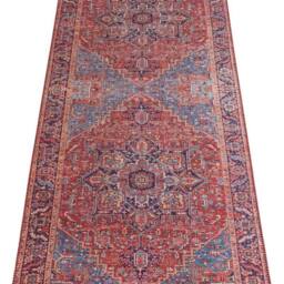 THE RUGS Oriental Amata Rug - Vintage Medallion Polyester Flatweave 0.5cm in Red - Size: 200 cm x 290 cm - thumbnail 8