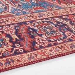 THE RUGS Oriental Amata Rug - Vintage Medallion Polyester Flatweave 0.5cm in Red - Size: 200 cm x 290 cm - thumbnail 3