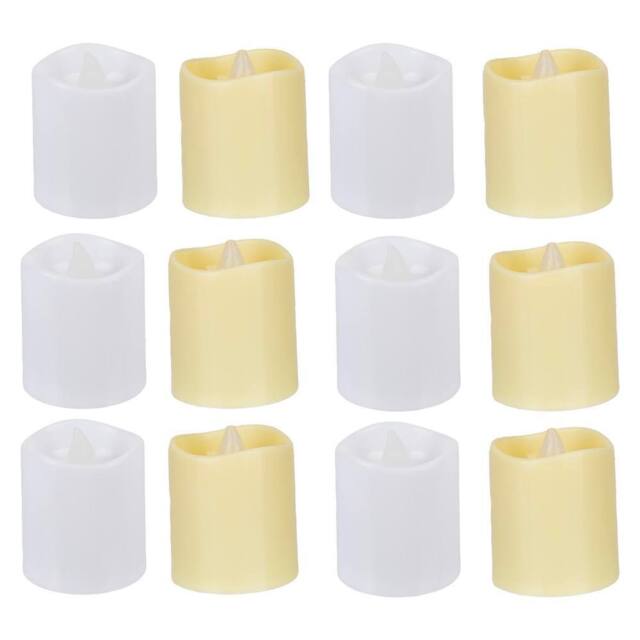 VFM e-Store Christmas Tealights Decoration 4.5cm x 3.5cm White X 12 - Size: 4.5 cm x 3.5 cm - image 1