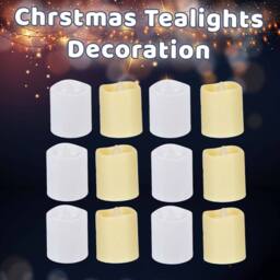 VFM e-Store Christmas Tealights Decoration 4.5cm x 3.5cm White X 12 - Size: 4.5 cm x 3.5 cm - thumbnail 3