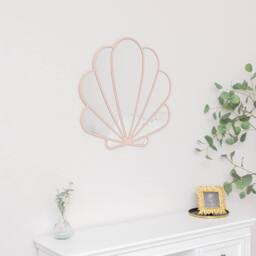 Melody Maison Large Pink Shell Shaped Wall Mounted Mirror - 60cm X 60cm - Size: 60 cm X 60 cm - thumbnail 6