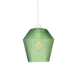 First Choice Lighting Porter - Green Textured Glass Easy Fit Pendant Shade