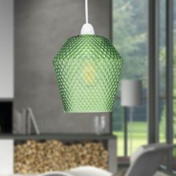 First Choice Lighting Porter - Green Textured Glass Easy Fit Pendant Shade - thumbnail 3