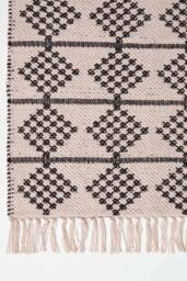 Homescapes Adana Handwoven Cotton Textured Rug in Black - Size: 90 cm x 150 cm - thumbnail 3