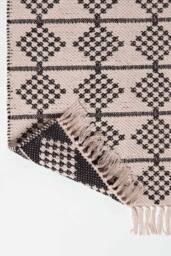 Homescapes Adana Handwoven Cotton Textured Rug in Black - Size: 90 cm x 150 cm - thumbnail 5