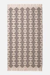 Homescapes Adana Handwoven Cotton Textured Rug in Black - Size: 90 cm x 150 cm - thumbnail 2