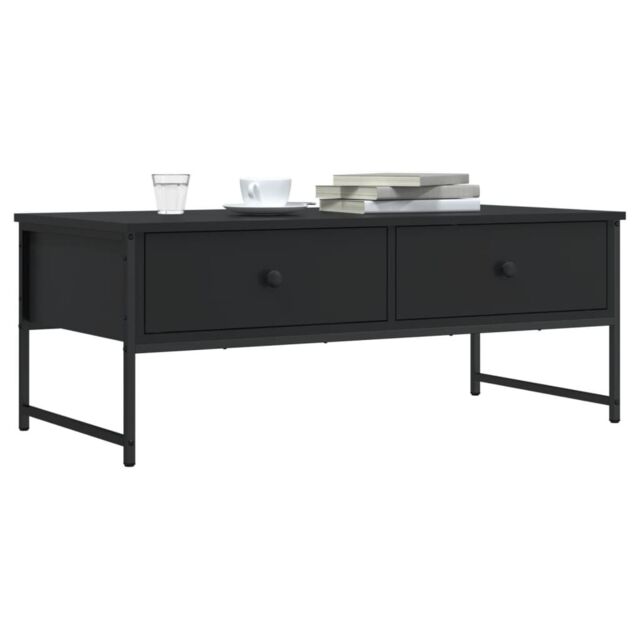 Berkfield Home Coffee Table Black 101x49x39.5 cm Engineered Wood - image 1