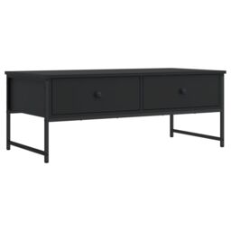 Berkfield Home Coffee Table Black 101x49x39.5 cm Engineered Wood - thumbnail 2
