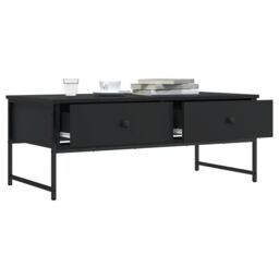 Berkfield Home Coffee Table Black 101x49x39.5 cm Engineered Wood - thumbnail 4
