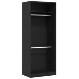 Berkfield Home Black Oak Wardrobe - 80x50x200 cm, Made of Engineered Wood - Size: 80 x 50 x 200 cm - thumbnail 2