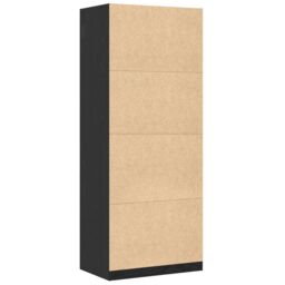 Berkfield Home Black Oak Wardrobe - 80x50x200 cm, Made of Engineered Wood - Size: 80 x 50 x 200 cm - thumbnail 5