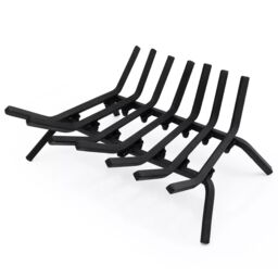 Costway V Shape Grill Fireplace Log Grate Heavy-Duty Iron Fireplace Log Holder w/ 7 Steel Bars in Black