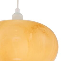 Happy Homewares Amber Tinted Alabaster Glass Pendant Shade with Marble Effect Finish - thumbnail 3