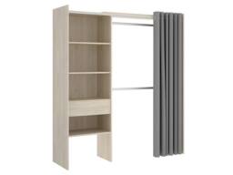 Vente-unique Extendable Corner Wardrobe - L 164 / 214 Cm - Oak & Grey - GONTRAN in Light Oak - thumbnail 5