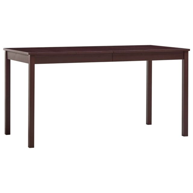 Berkfield Home Dining Table Dark Brown 140x70x73 cm Pinewood - Size: 140 x 70 x 73 cm - image 1