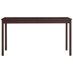 Berkfield Home Dining Table Dark Brown 140x70x73 cm Pinewood - Size: 140 x 70 x 73 cm - thumbnail 2