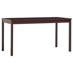 Berkfield Home Dining Table Dark Brown 140x70x73 cm Pinewood - Size: 140 x 70 x 73 cm - thumbnail 1