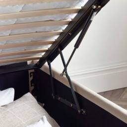 Bedmaster Warwick Velvet Ottoman Bed in Light Stone - Size: King - thumbnail 5
