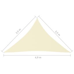 Berkfield Home Sunshade Sail Oxford Fabric Triangular 3.5x3.5x4.9 m Cream in Beige - thumbnail 6