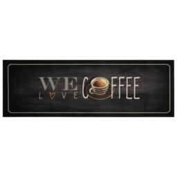 Berkfield Home Kitchen Rug Washable Coffee Text 60x180 cm Velvet in Black