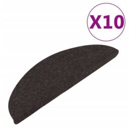 Berkfield Home Stair Mats Self-adhesive 10 pcs Black 56x17x3 cm - Size: Medium - thumbnail 2