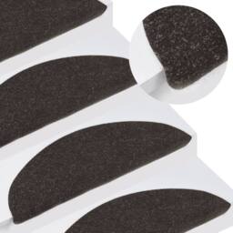 Berkfield Home Stair Mats Self-adhesive 10 pcs Black 56x17x3 cm - Size: Medium - thumbnail 1