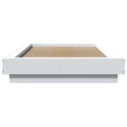 Berkfield Home Bed Frame with LED Lights without Mattress White 100x200cm - Size: 100x200 cm - thumbnail 5