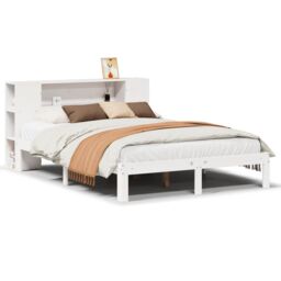 Berkfield Home Bookcase Bed without Mattress White 150x200 cm King Size Solid Wood Pine - thumbnail 2