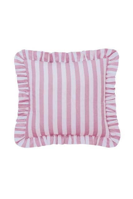 Helena Springfield 'Candy Stripe' Cotton Cushion in Pink - Size: 40 cm x 40 cm - image 1
