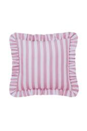 Helena Springfield 'Candy Stripe' Cotton Cushion in Pink - Size: 40 cm x 40 cm