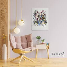 "Artery8 Abstract for Fourth Bauhaus Portfolio Kandinsky Canvas Wall Art Print in White - Size: W12"" x H16""" - thumbnail 3