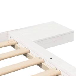 Berkfield Home Floor Bed Frame with Bedside Tables White 200x200cm Solid Wood - Size: 200x200 cm - thumbnail 8