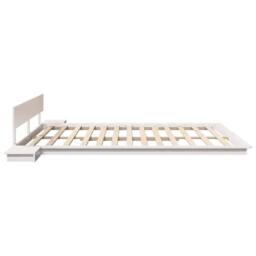 Berkfield Home Floor Bed Frame with Bedside Tables White 200x200cm Solid Wood - Size: 200x200 cm - thumbnail 6