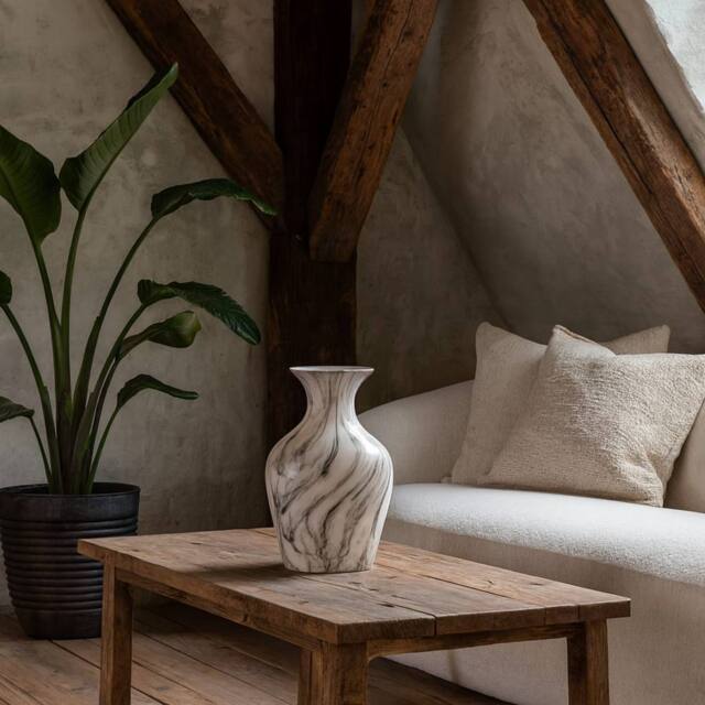 Wyld Haus Marble Glaze Tall Large Ceramic Vase in White - image 1