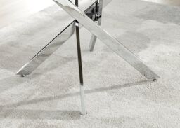 FurnitureboxUK Novara 120cm Round 6-Seater Dining Table With Silver Chrome Legs in Grey - thumbnail 6
