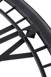 Living and Home 60cm Black Metal Roman Numeral Cut-Out Silent Wall Clock with Star-Embossed - thumbnail 4