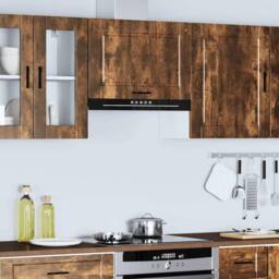Berkfield Home Kitchen Wall Cabinet Porto Smoked Oak Engineered Wood in Brown - thumbnail 4