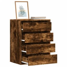 Berkfield Home Corner Chest of Drawers Smoked Oak 60x41x76 cm Engineered Wood in Brown - Size: 60 x 41 x 76 cm