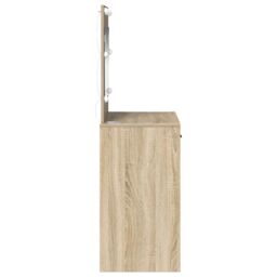 Berkfield Home Dressing Table with LED Lights Sonoma Oak 78.5x41x135 cm in Beige - thumbnail 6