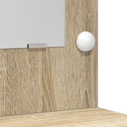 Berkfield Home Dressing Table with LED Lights Sonoma Oak 78.5x41x135 cm in Beige - thumbnail 9