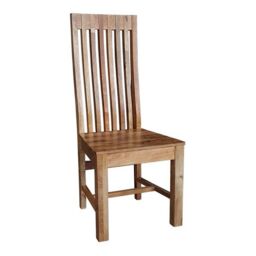 Jaipur Furniture Ltd Geneva Long Back Solid Seat Chair (Set of 2) - Mango Wood - Light Finish in Brown - thumbnail 1