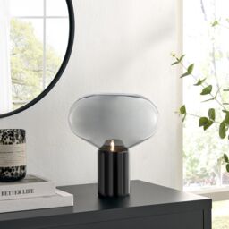 Laura Smoked Glass And Marble Desk Table Lamp