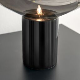 FurnitureboxUK Laura Smoked Glass & Marble Desk Table Lamp in Black - thumbnail 4