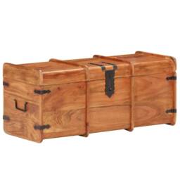 Berkfield Home Storage Chest 90x40x40 cm Solid Acacia Wood in Brown - Size: 90 x 40 x 40 cm - thumbnail 2