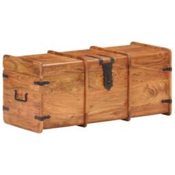 Berkfield Home Storage Chest 90x40x40 cm Solid Acacia Wood in Brown - Size: 90 x 40 x 40 cm - thumbnail 9