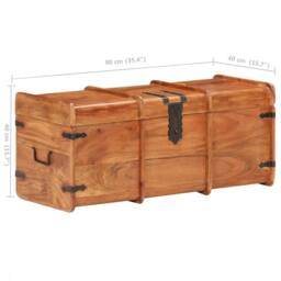 Berkfield Home Storage Chest 90x40x40 cm Solid Acacia Wood in Brown - Size: 90 x 40 x 40 cm - thumbnail 8